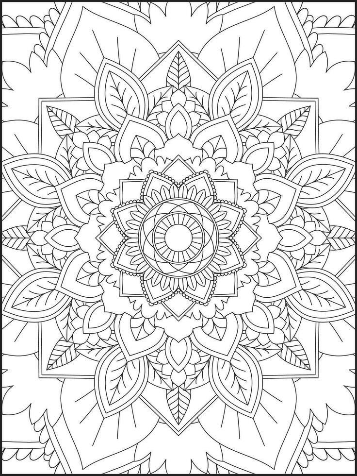 ornamental mandala adulto colorante libro página. colorante página. niños colorante paginas colorante página para adultos mandala vector