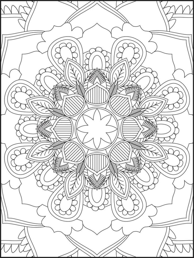 Ornamental mandala adult coloring book page. coloring page. Kids Coloring pages. Coloring Page For Adults. Mandala vector