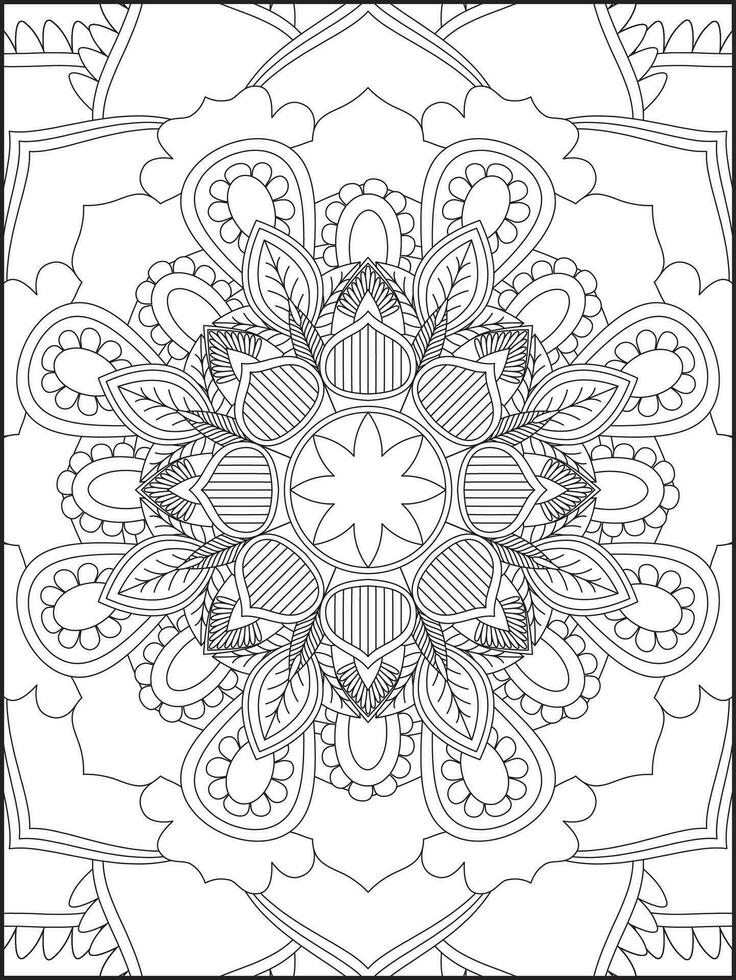 Ornamental mandala adult coloring book page. coloring page. Kids Coloring pages. Coloring Page For Adults. Mandala vector