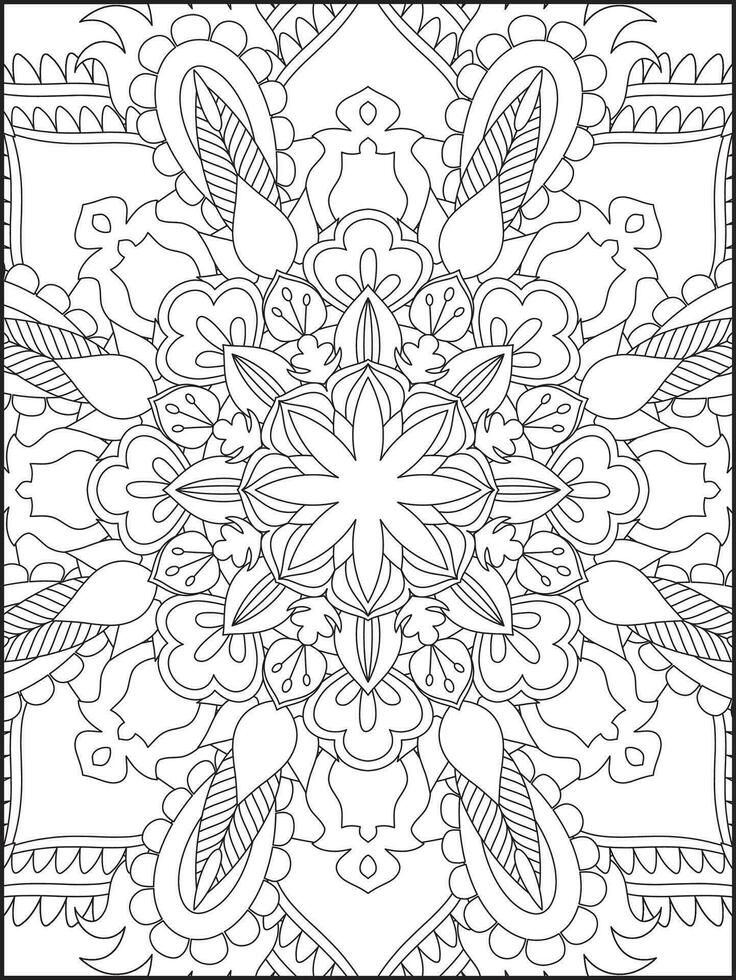 Ornamental mandala adult coloring book page. coloring page. Kids Coloring pages. Coloring Page For Adults. Mandala vector