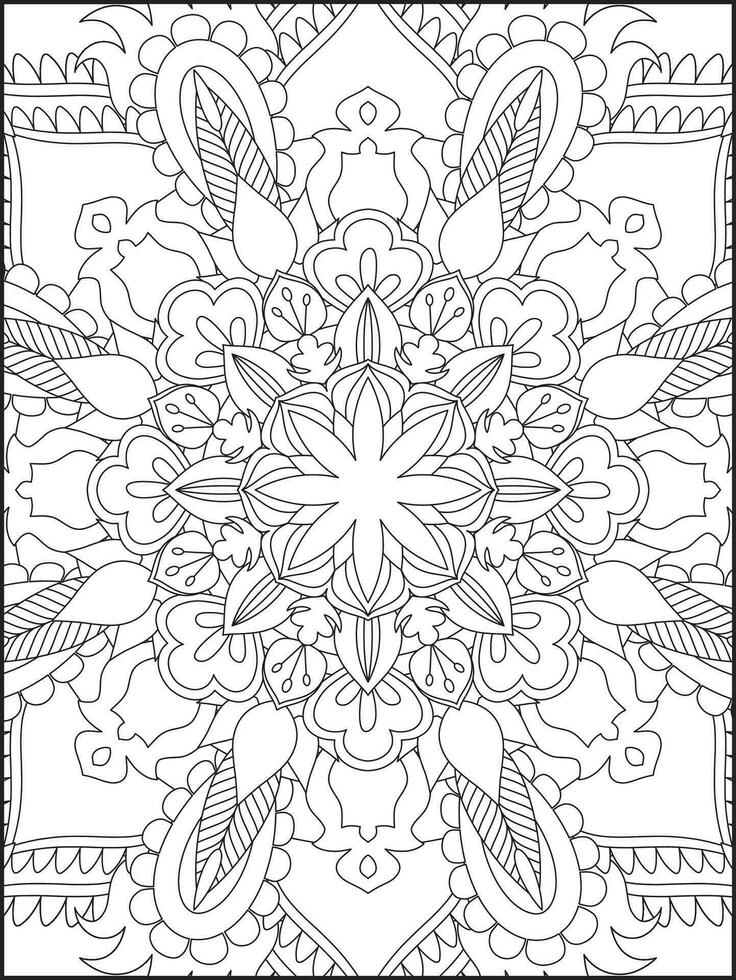 ornamental mandala adulto colorante libro página. colorante página. niños colorante paginas colorante página para adultos mandala vector