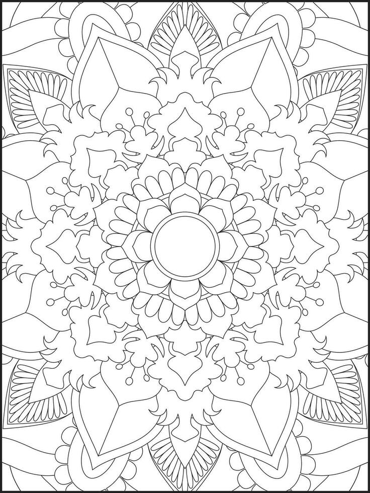 Ornamental mandala adult coloring book page. coloring page. Kids Coloring pages. Coloring Page For Adults. Mandala vector