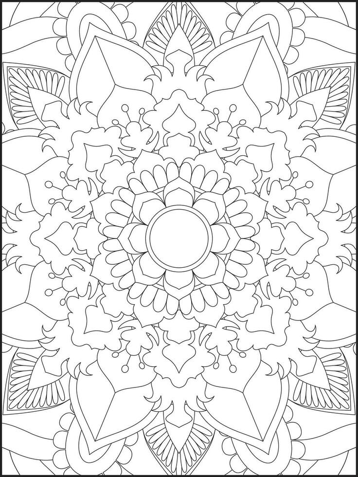 Ornamental mandala adult coloring book page. coloring page. Kids Coloring pages. Coloring Page For Adults. Mandala vector