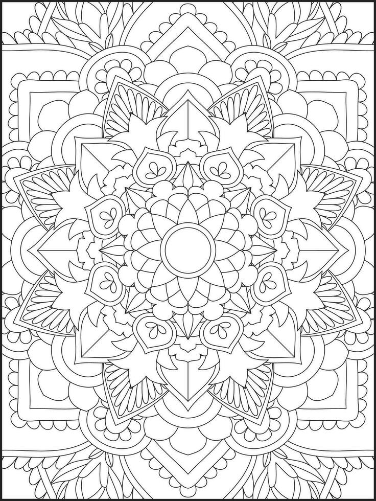 Ornamental mandala adult coloring book page. coloring page. Kids Coloring pages. Coloring Page For Adults. Mandala vector
