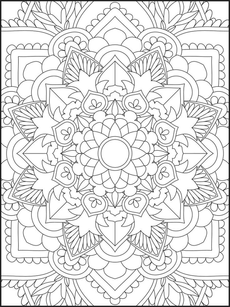 Ornamental mandala adult coloring book page. coloring page. Kids Coloring pages. Coloring Page For Adults. Mandala vector