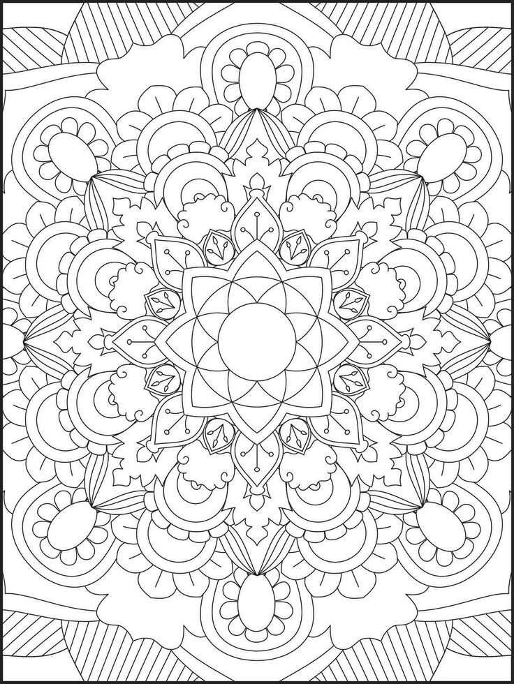 Ornamental mandala adult coloring book page. coloring page. Kids Coloring pages. Coloring Page For Adults. Mandala vector