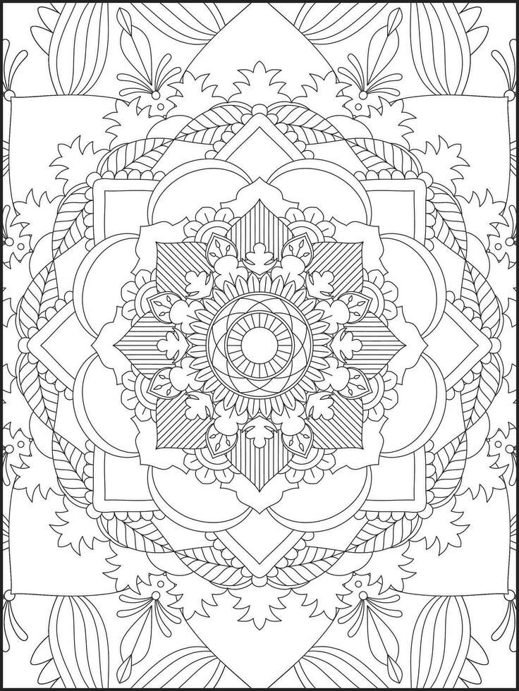 Ornamental mandala adult coloring book page. coloring page. Kids Coloring pages. Coloring Page For Adults. Mandala vector