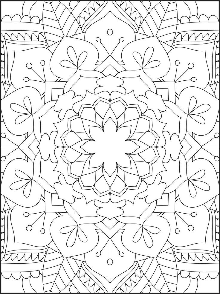 Ornamental mandala adult coloring book page. coloring page. Kids Coloring pages. Coloring Page For Adults. Mandala vector