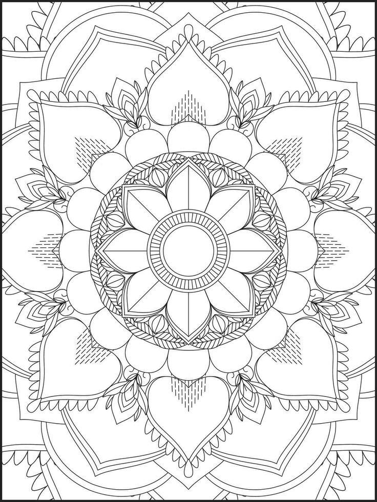 Ornamental mandala adult coloring book page. coloring page. Kids Coloring pages. Coloring Page For Adults. Mandala vector