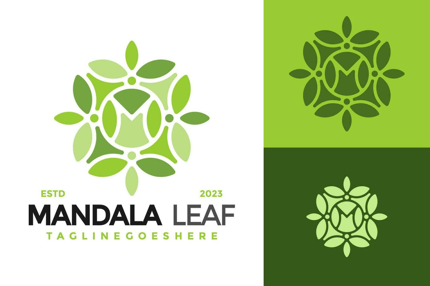 Letter M Mandala Flower Leaf Logo design vector symbol icon illustration