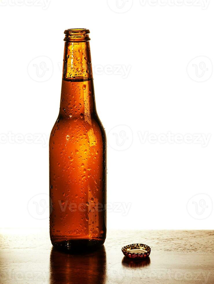 Open beer bottle photo