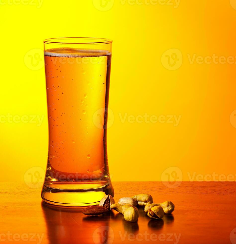 Beer and nuts studio shot photo