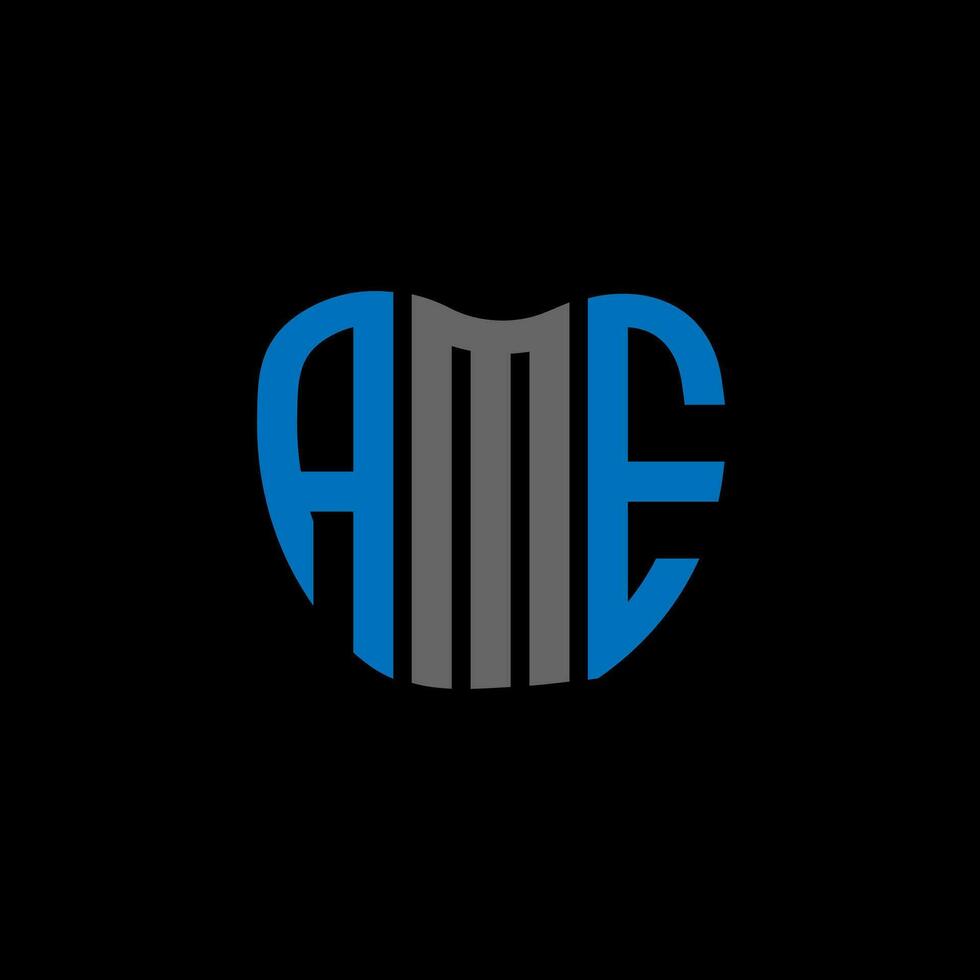 ame letra logo creativo diseño. ame único diseño. vector