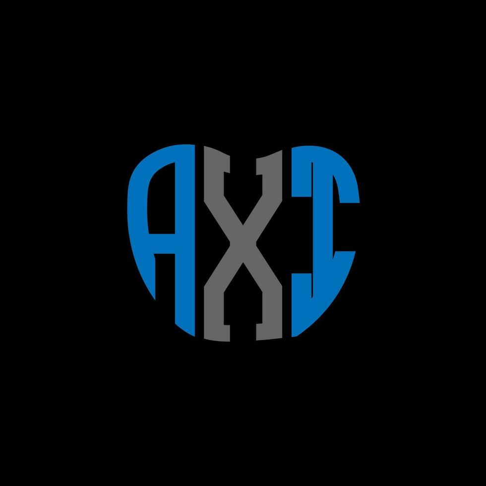 AXI letter logo creative design. AXI unique design. vector
