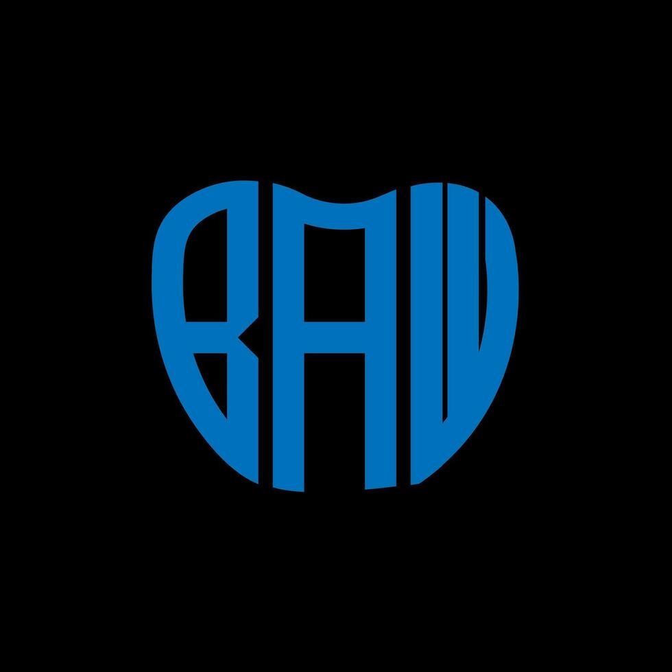 diseño creativo del logotipo de la letra baw. diseño único de baw. vector