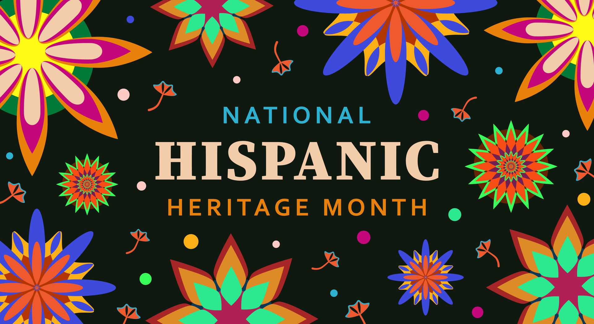 Hispanic heritage month. Abstract floral ornament background design