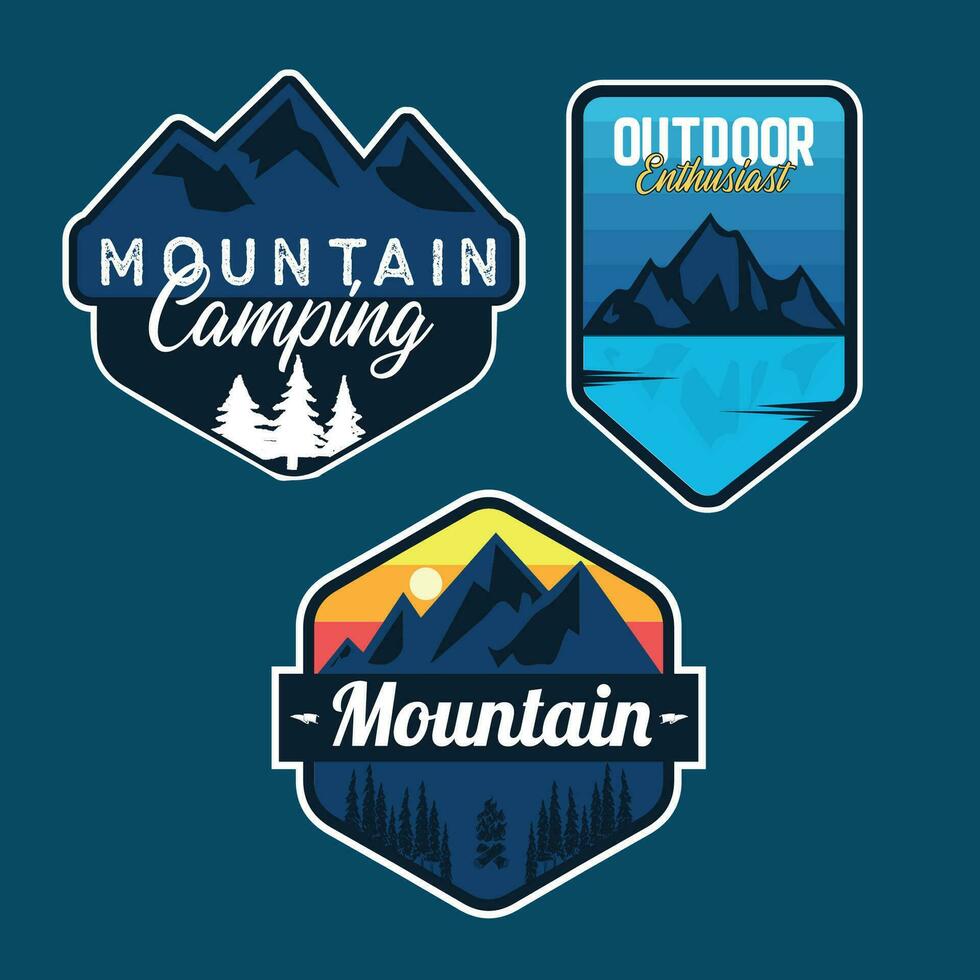 Emblem Logo Pack with outdoor them vector