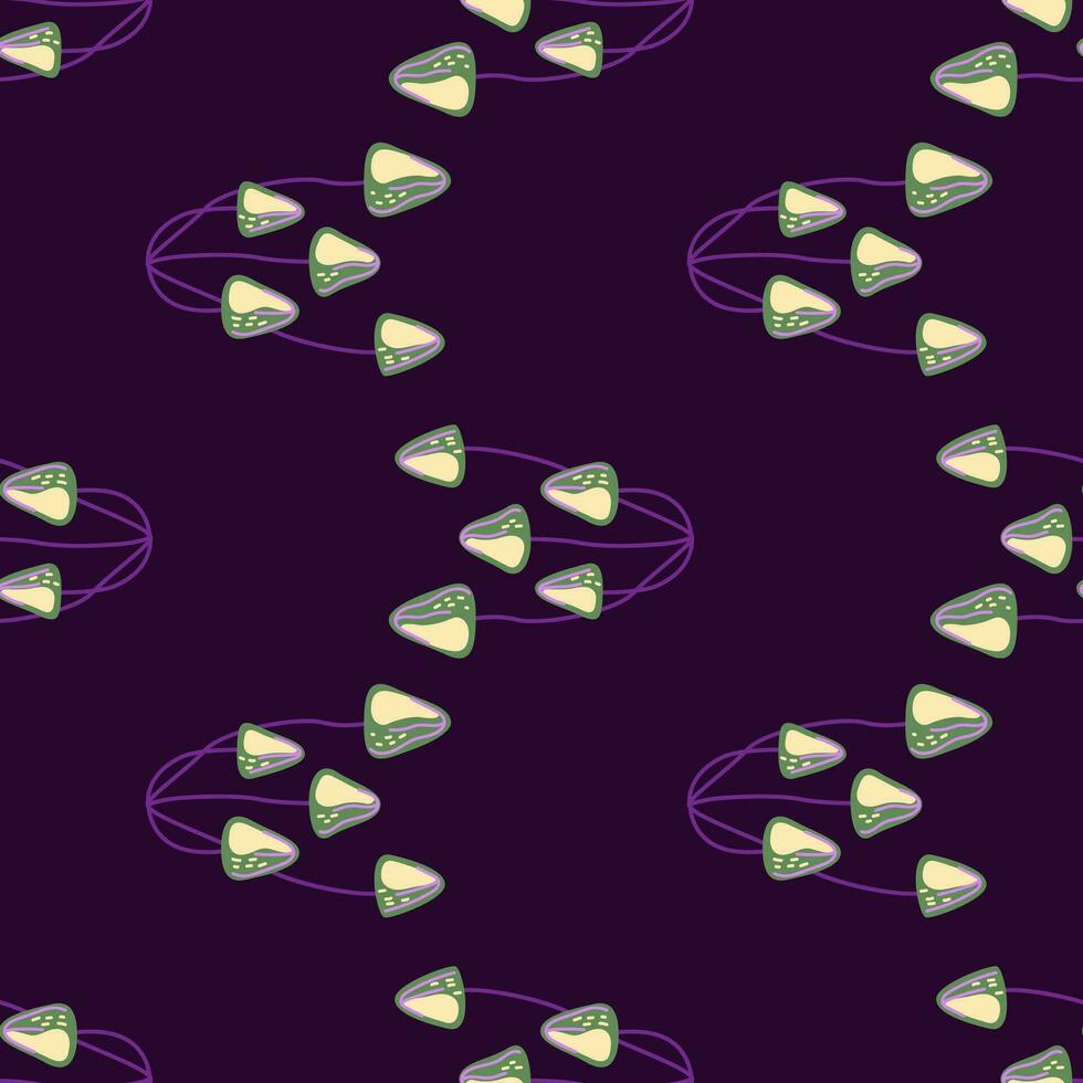 Hand drawn toadstool mushrooms seamless pattern. Magical fly agaric wallpaper. vector