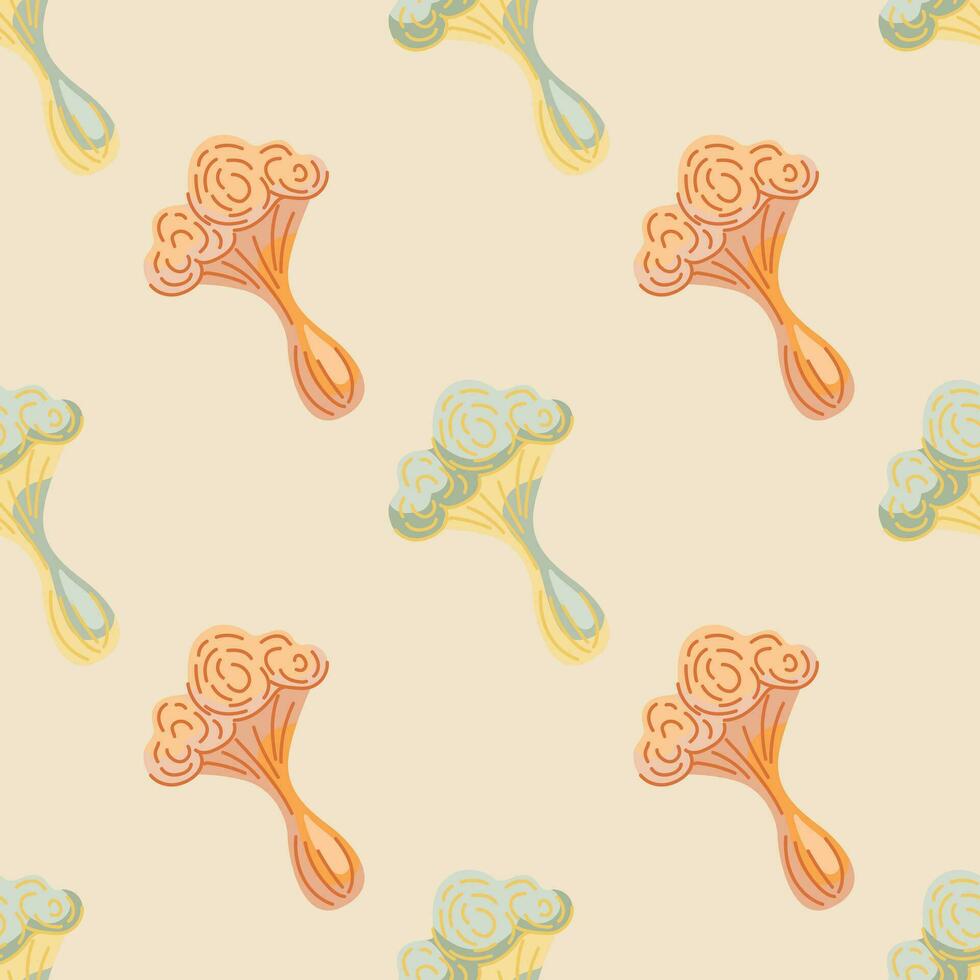 Simple psychedelic mushrooms seamless pattern. Magical fly agaric wallpaper. vector