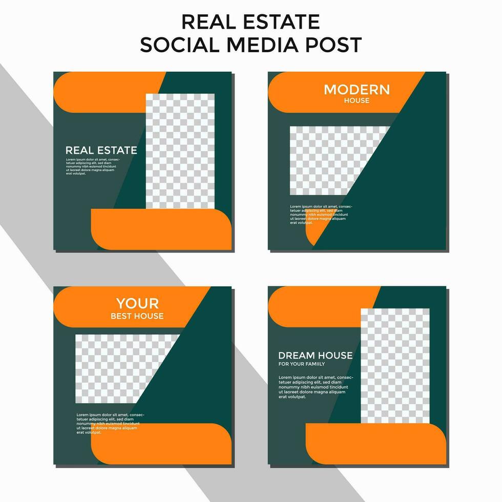 EDITABLE BACKGROUND REAL ESTATE SOCIAL MEDIA POST. BANNER TEMPLATE SALES SET. PROMO BRAND COVER DESIGN VECTOR