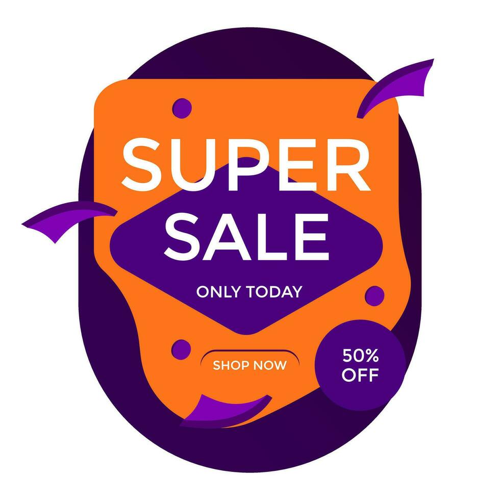ILLUSTRATION SALE BANNER  TEMPLATES PROMOTION DESIGN. BACKGROUND SUPER SALE WITH 3D ELEMENTS VECTOR