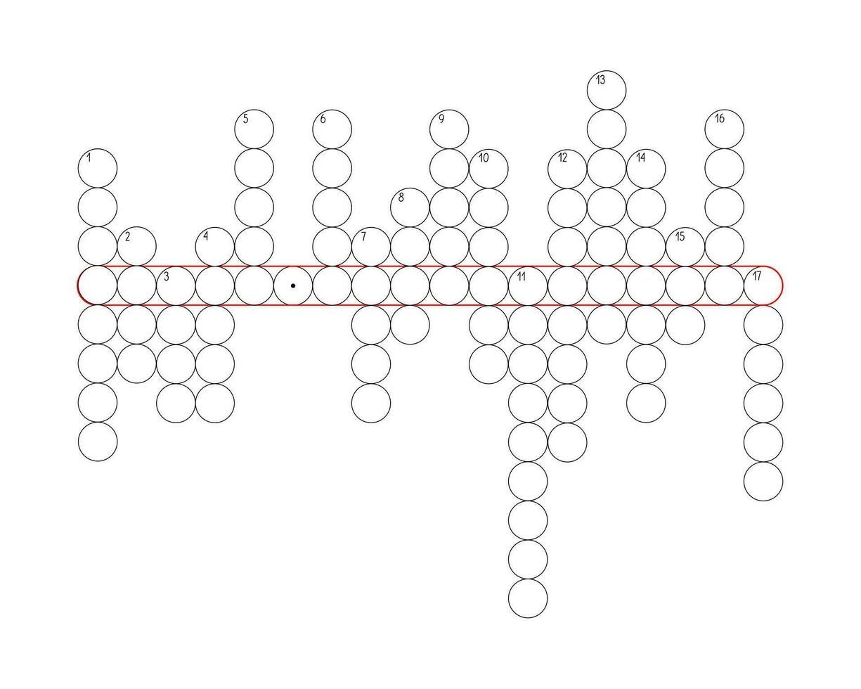 Blank crossword puzzle grid empty template circles to fill in for