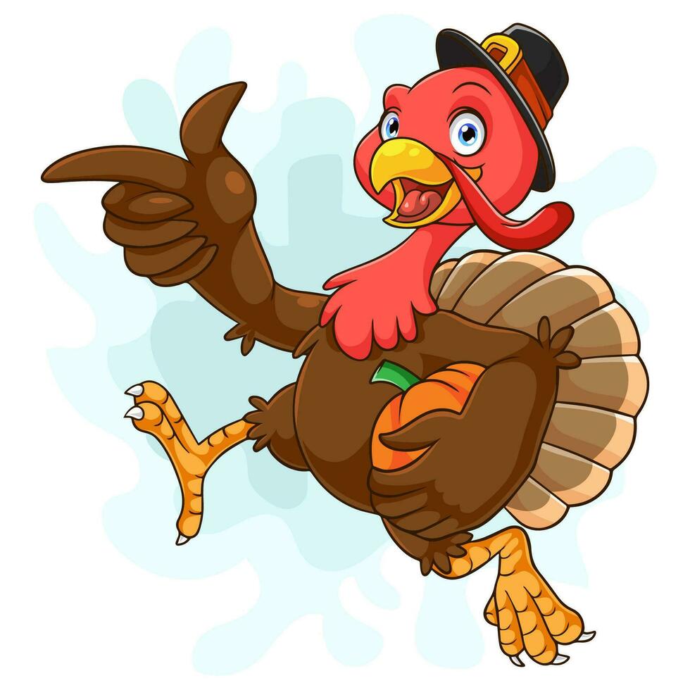 Cartoon happy turkey isolated on white background vector