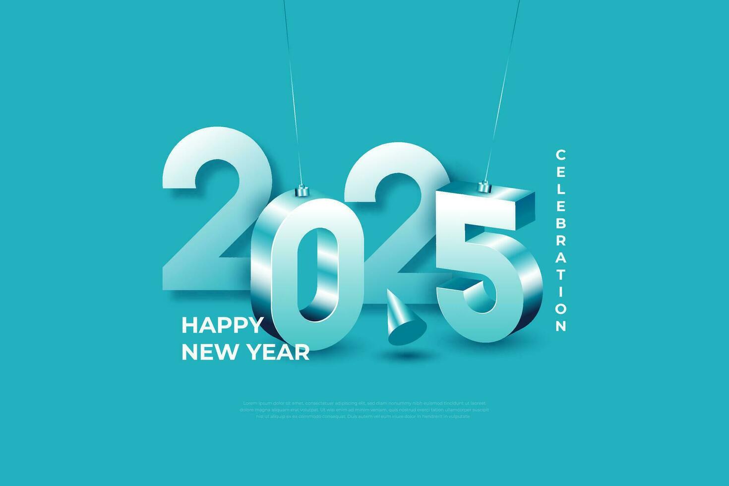 contento nuevo año 2025 diseño modelo. 2025 nuevo año celebracion concepto para saludo tarjeta, bandera y enviar modelo vector