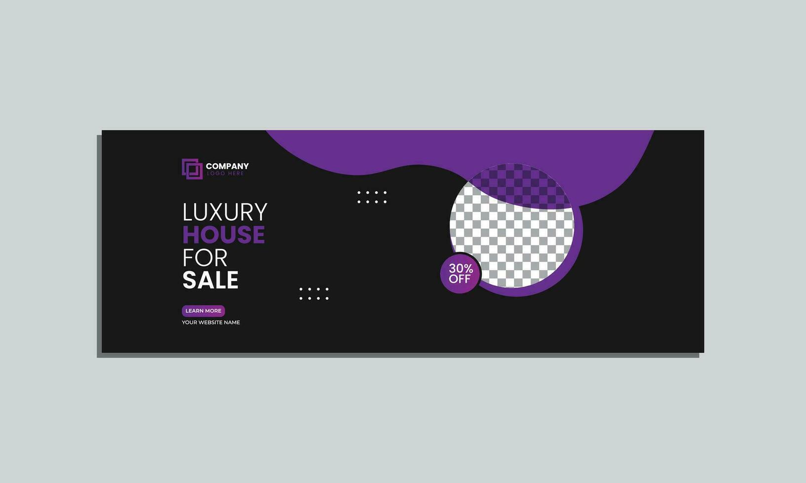 luxury house sale social media cover banner design. vector editable social media cover banner template