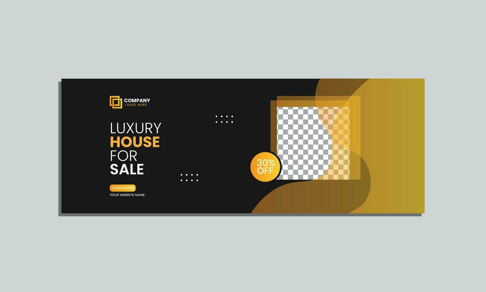 luxury house sale social media cover banner design. vector editable social media cover banner template