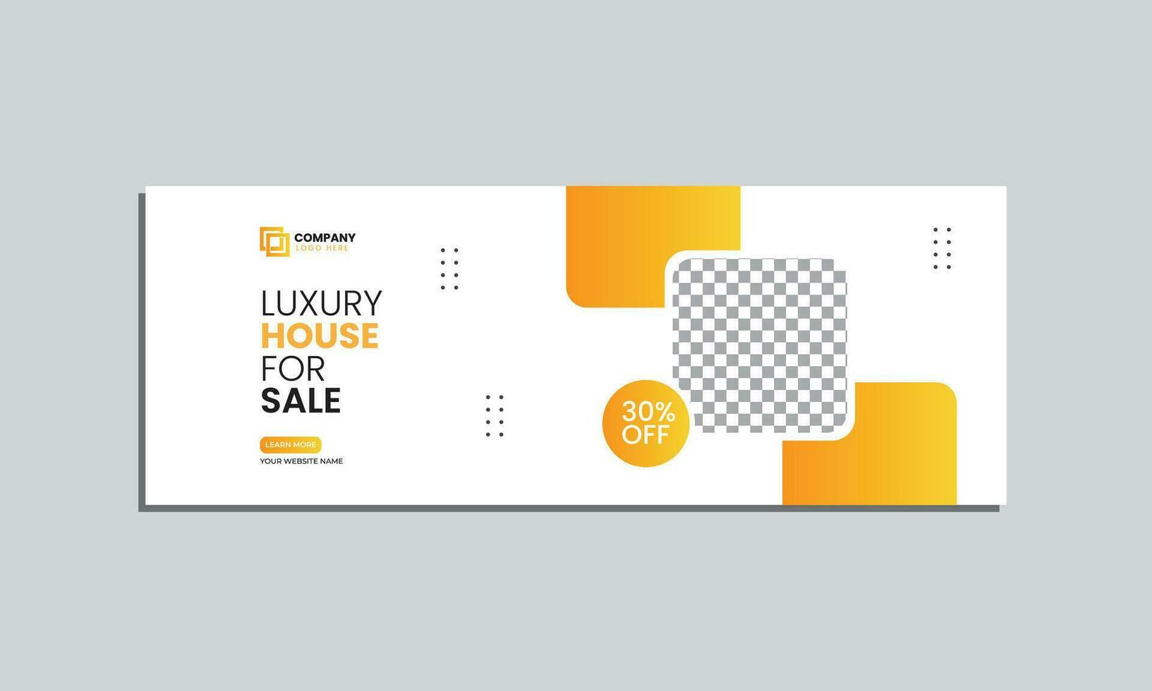 luxury house sale social media cover banner design. vector editable social media cover banner template