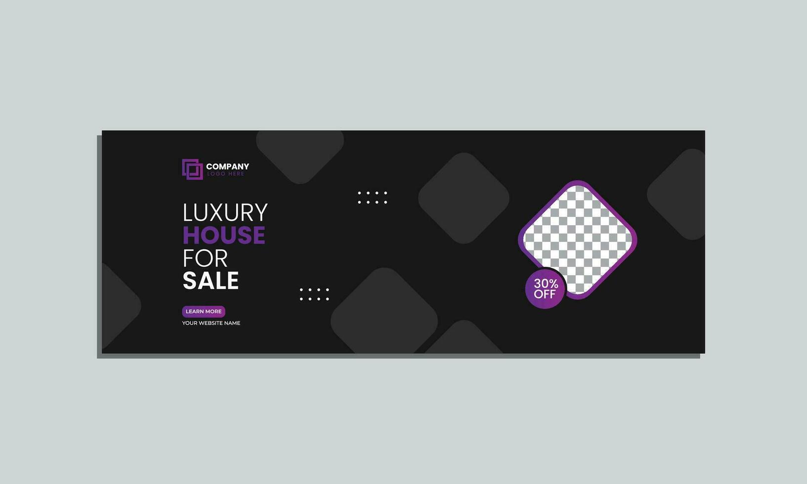 luxury house sale social media cover banner design. vector editable social media cover banner template
