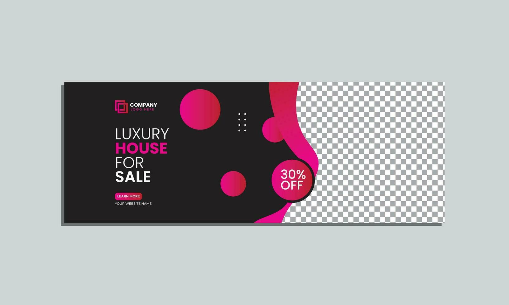 luxury house sale social media cover banner design. vector editable social media cover banner template