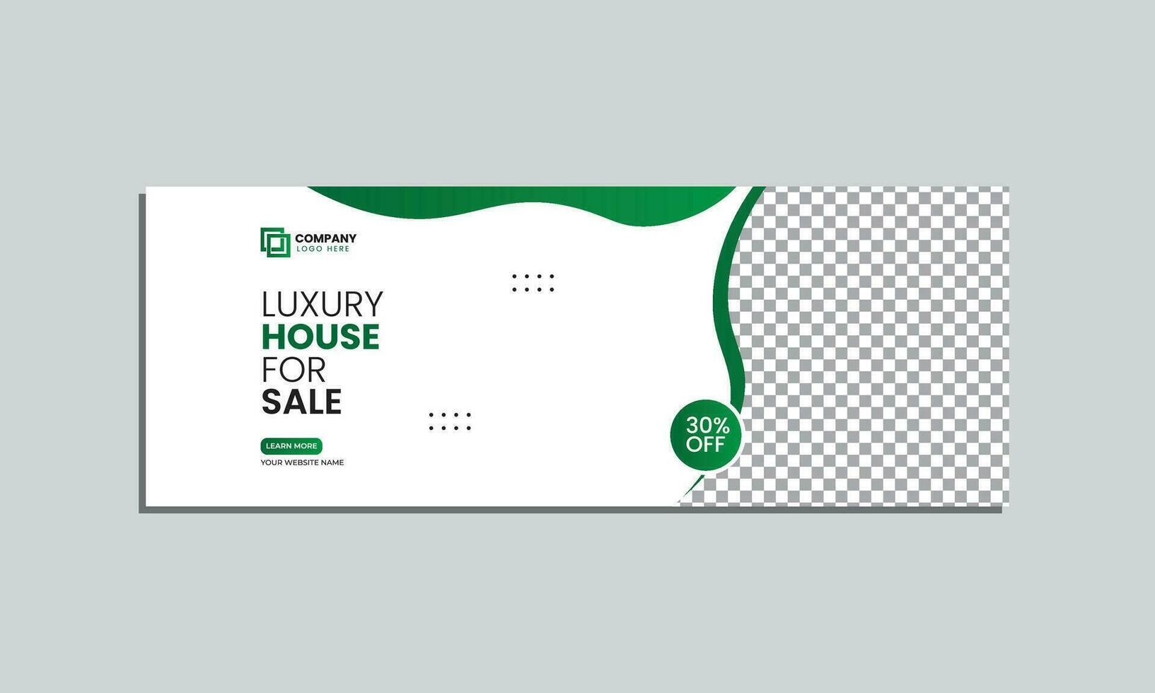 luxury house sale social media cover banner design. vector editable social media cover banner template
