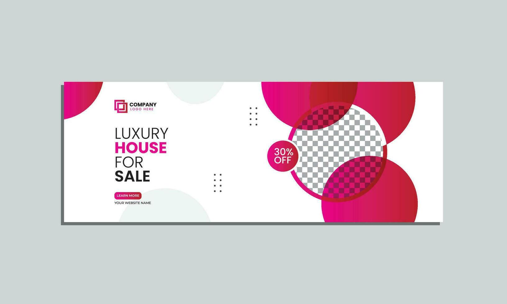 luxury house sale social media cover banner design. vector editable social media cover banner template