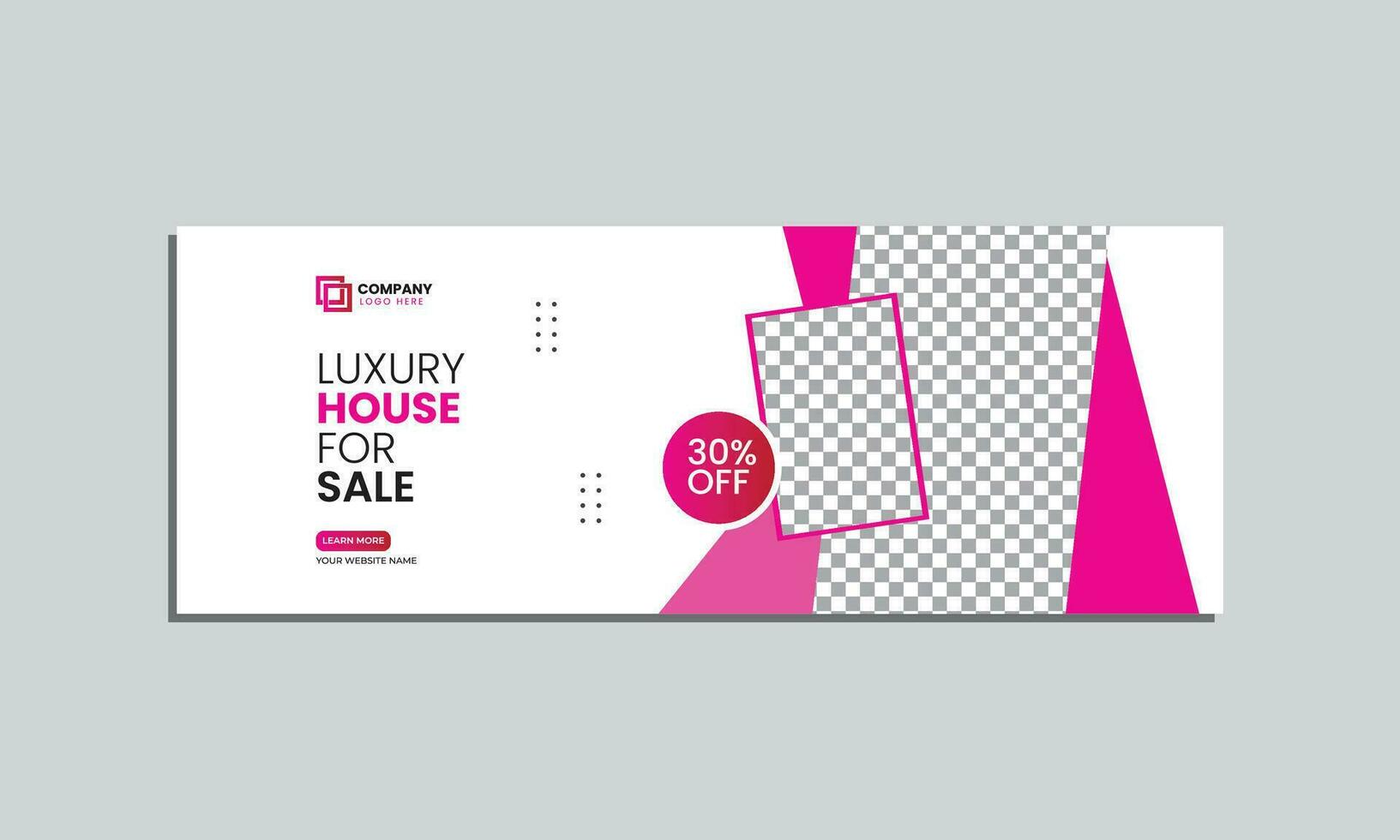 luxury house sale social media cover banner design. vector editable social media cover banner template