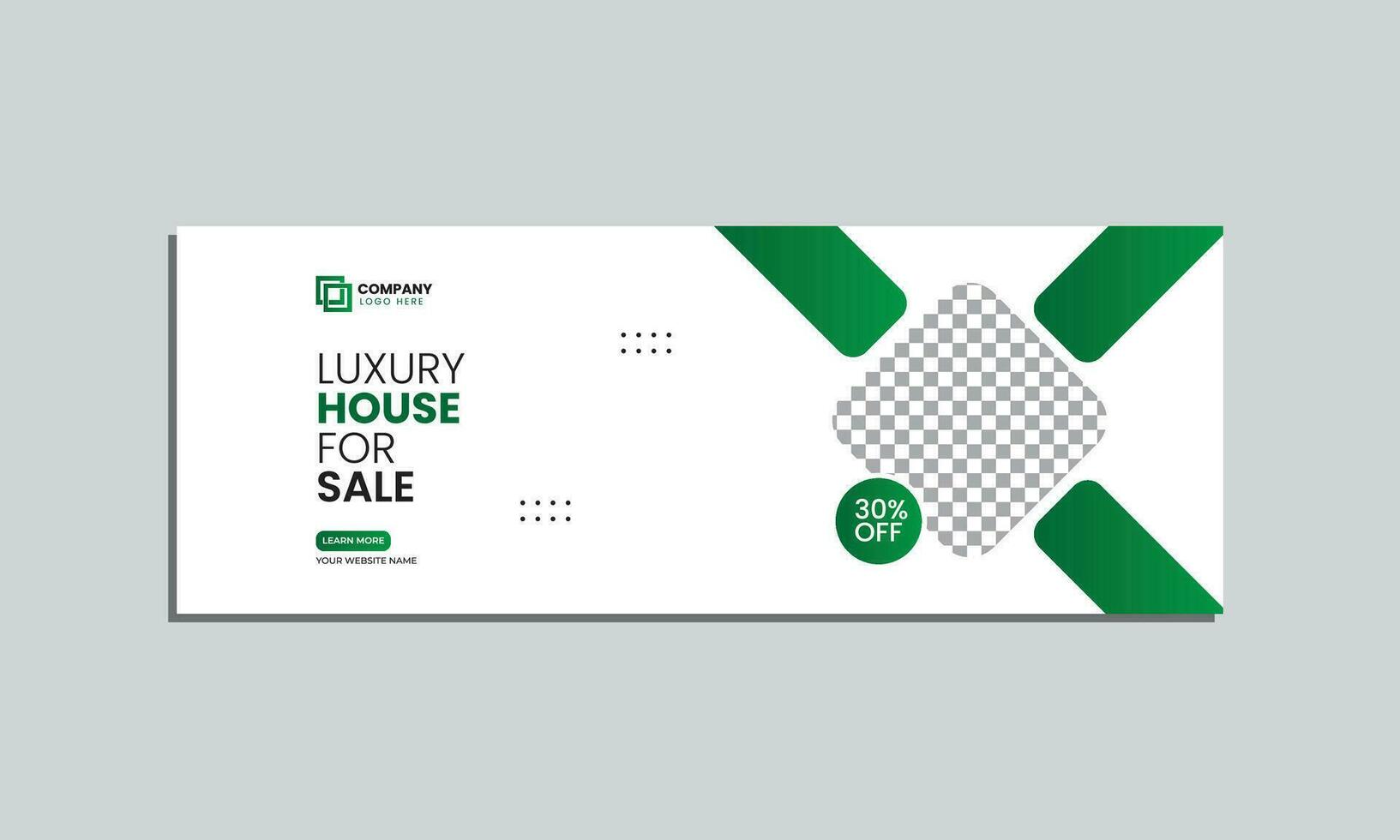 luxury house sale social media cover banner design. vector editable social media cover banner template
