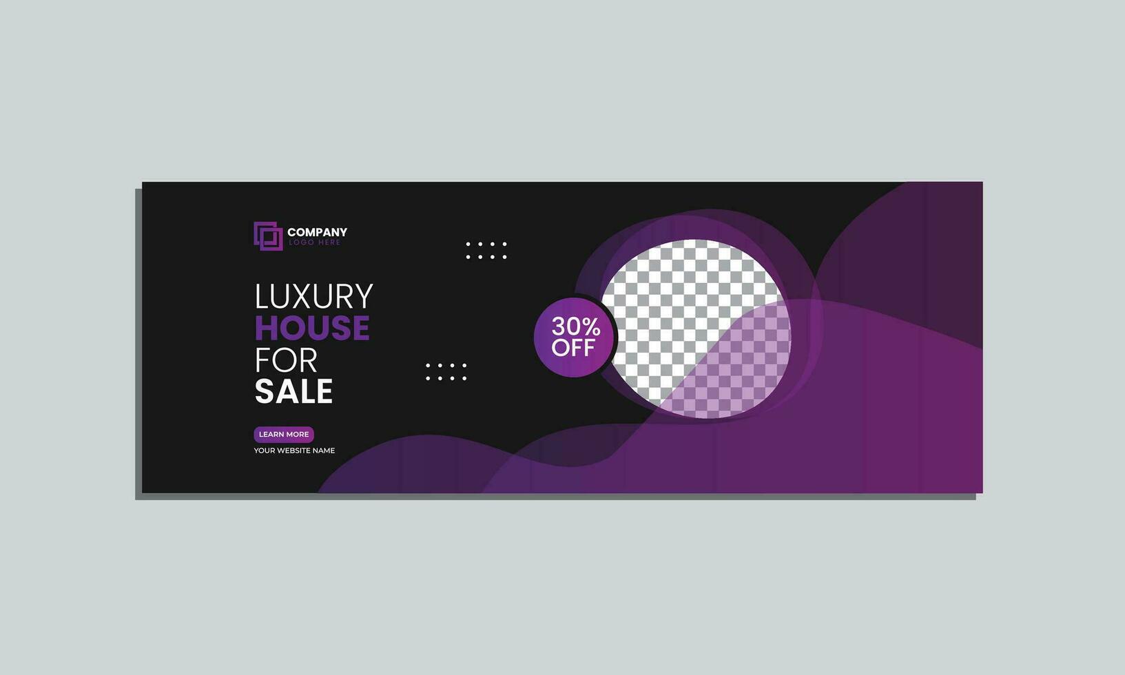 luxury house sale social media cover banner design. vector editable social media cover banner template