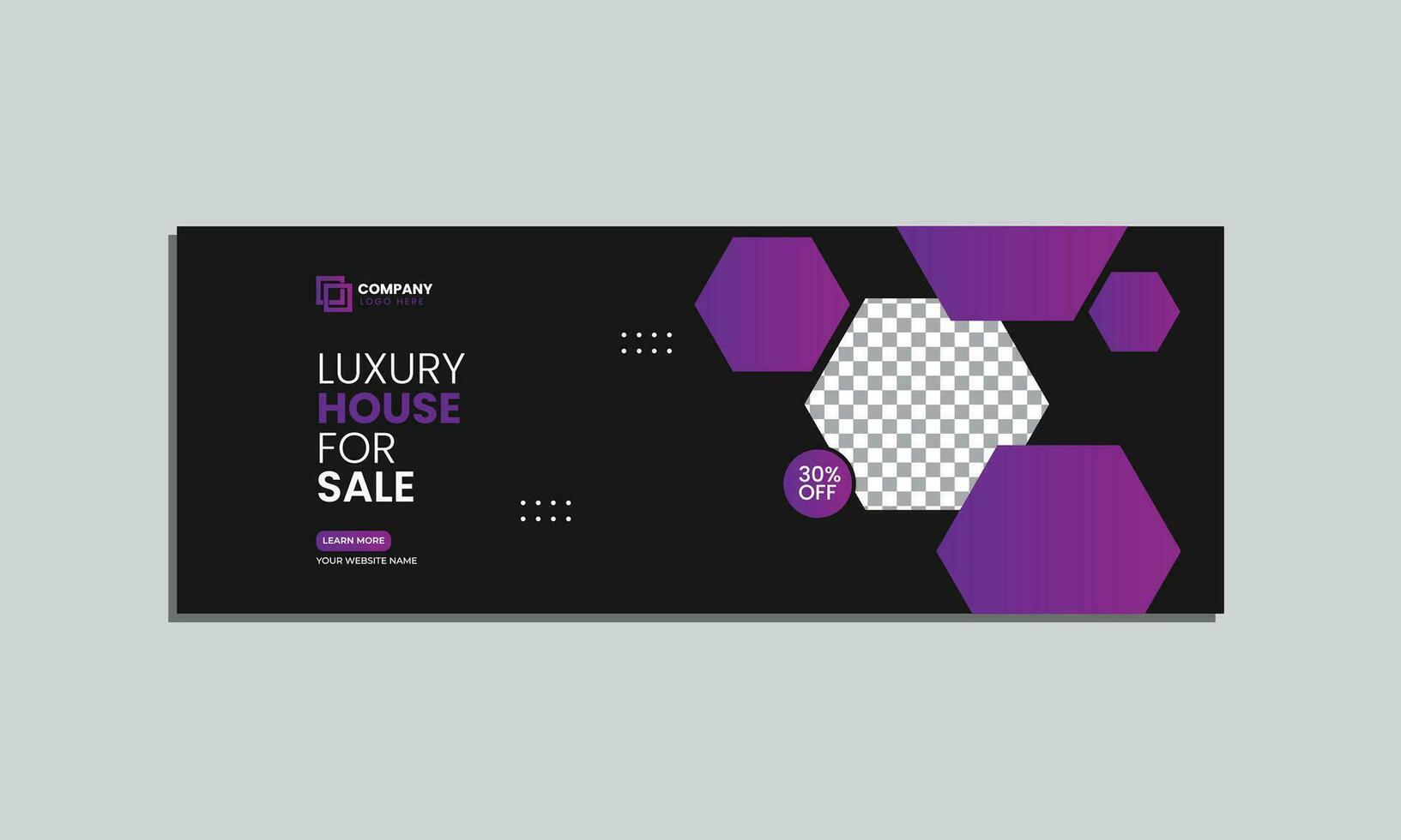 luxury house sale social media cover banner design. vector editable social media cover banner template