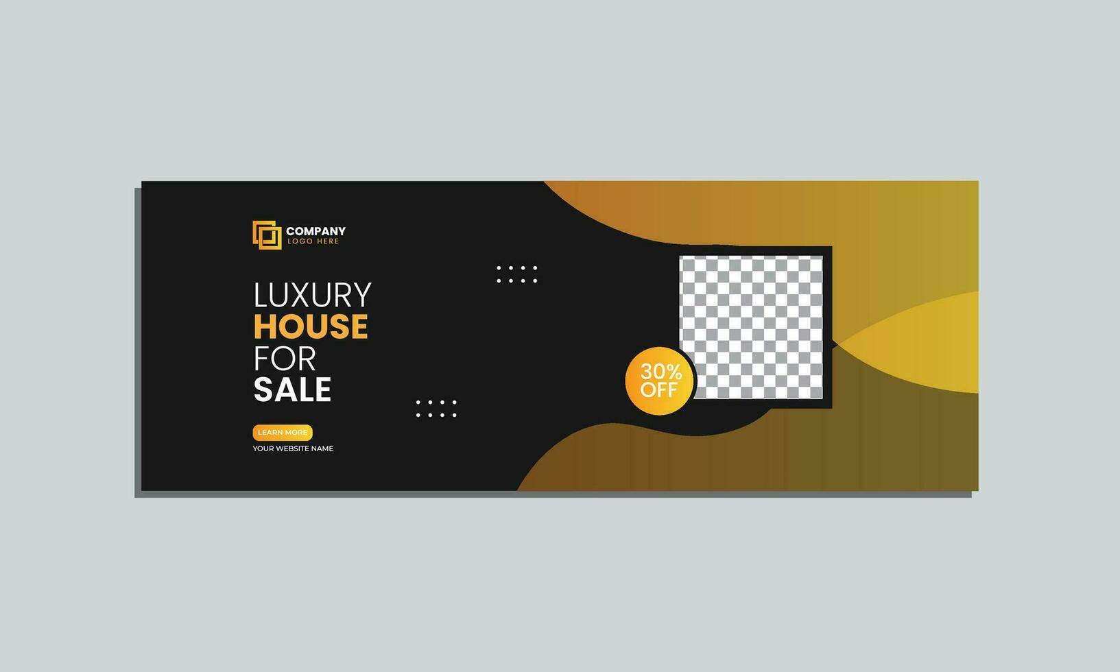 luxury house sale social media cover banner design. vector editable social media cover banner template