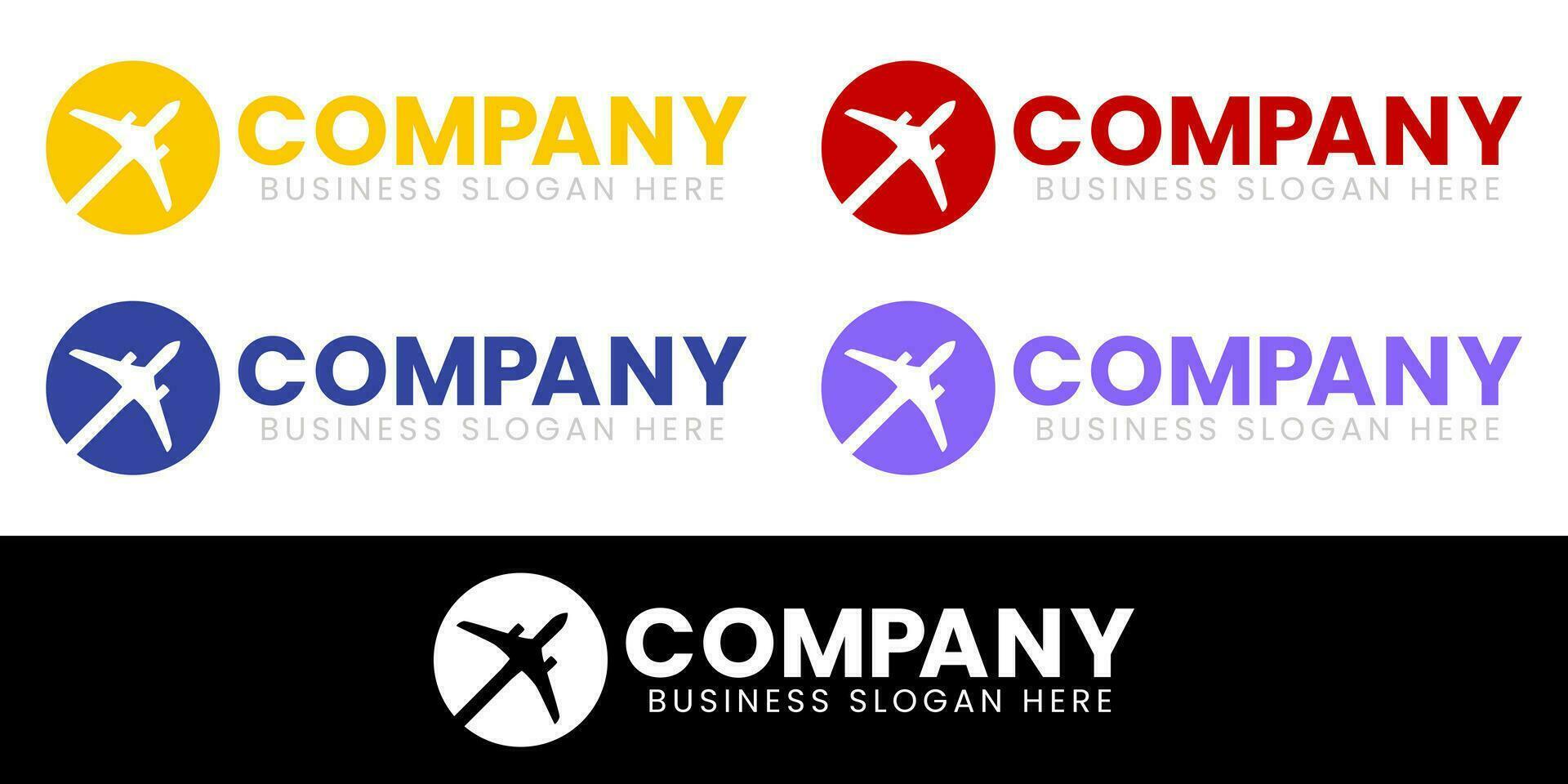 World Travel Globe Airplane Silhouette Logo Design. For Aircraft, Airline or Global Tour Agency and Fly Transportation Company. Flat Symbol Vector Illustration.