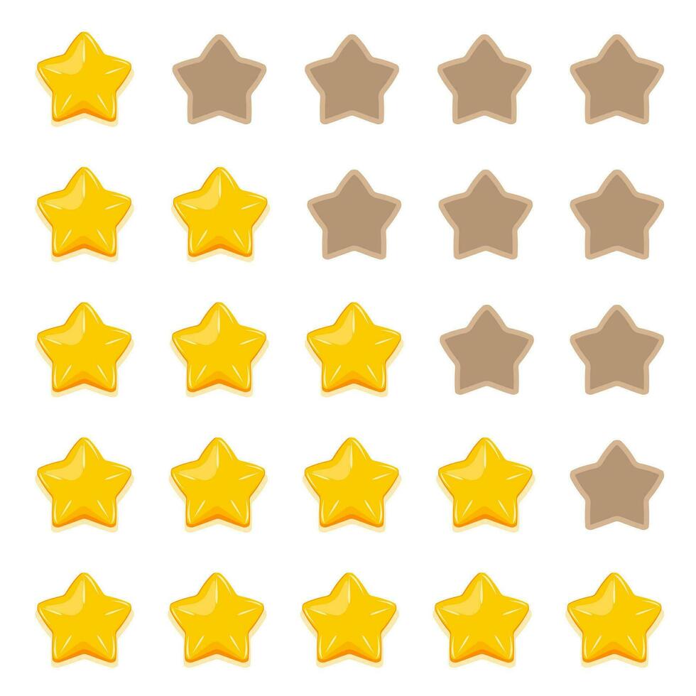 Stars to evaluate product rating. Feedback buttons from 1 to 5. vector