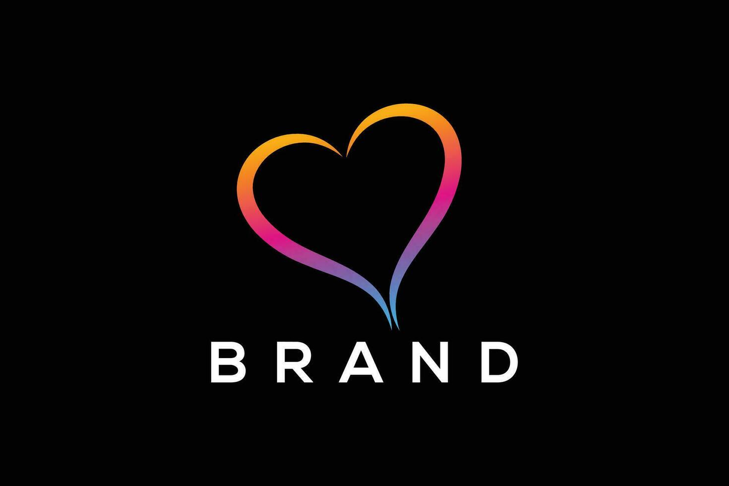 Colorful heart shape vector logo design