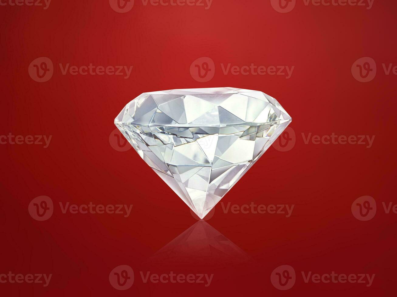 Beautiful diamonds isolated on red background photo