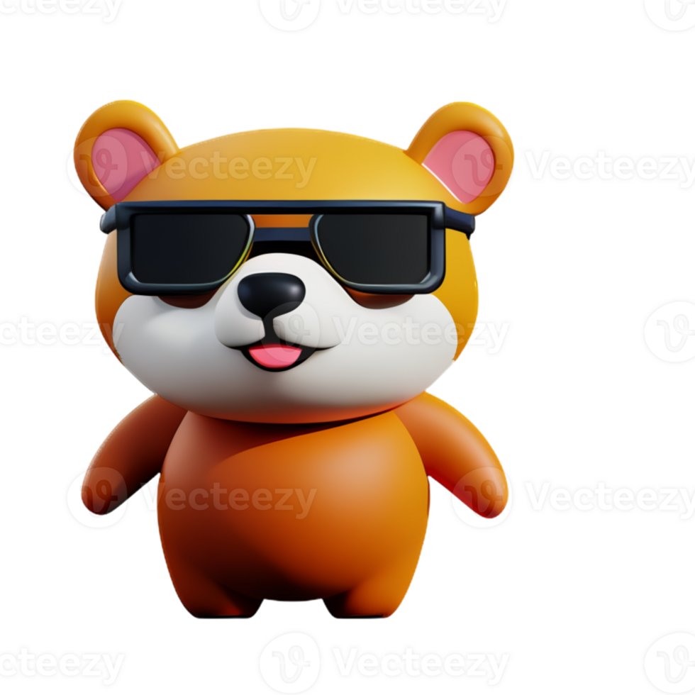 Grizzly Bear Glasses  AI Generative png