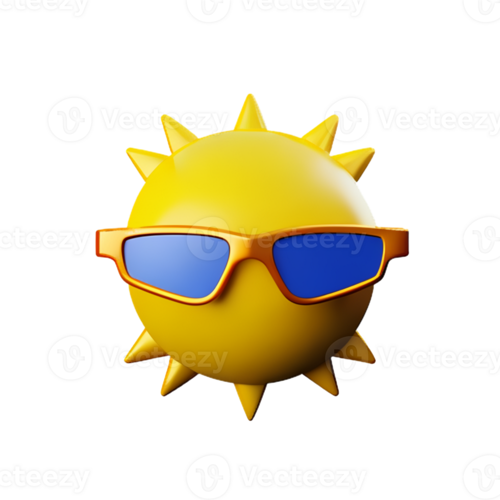 Sun Cute Summer AI Generative png