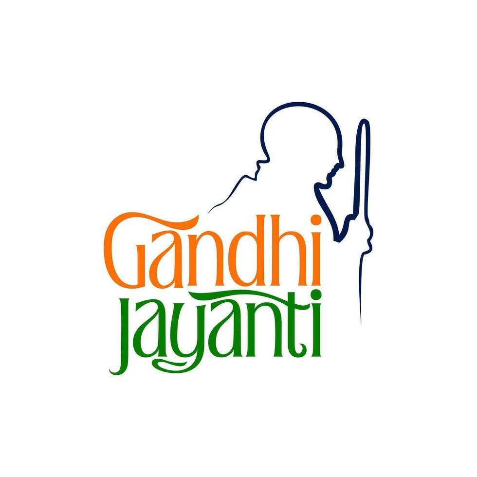 Gandhi Jayanti es un evento celebrado en India a marca el nacimiento aniversario de mahatma Gandhi, Inglés tipografía vector