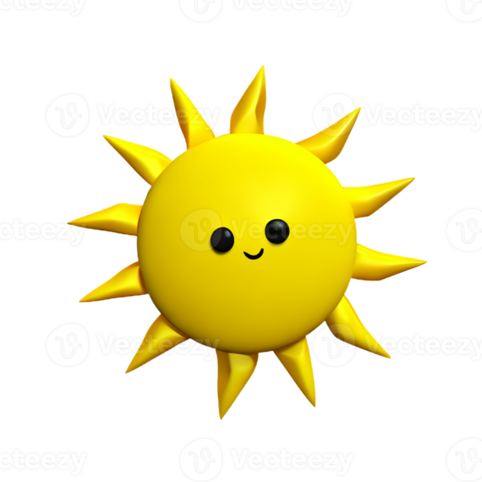 Sun Cute Summer AI Generative png
