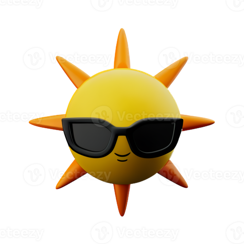Sun Cute Summer AI Generative png