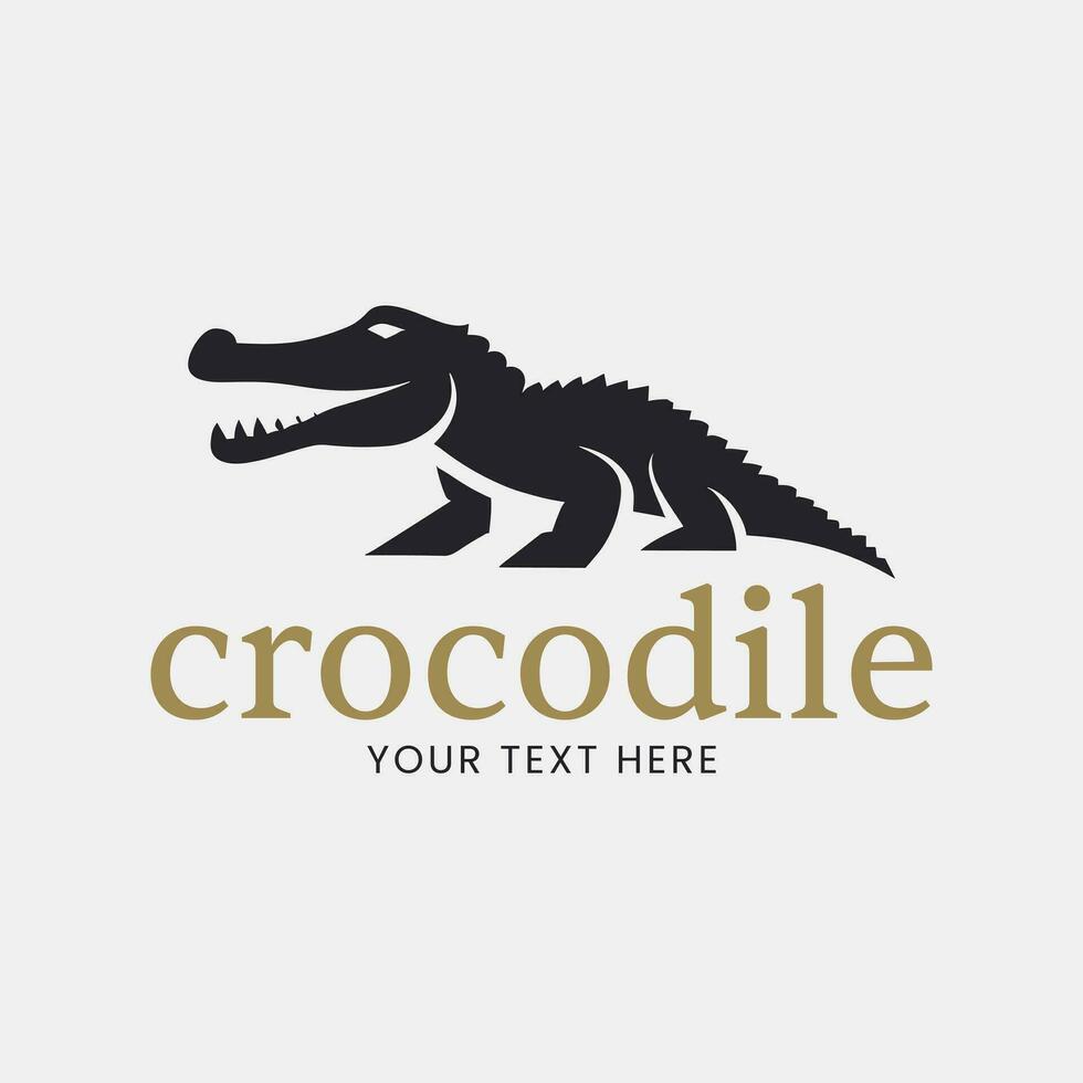 Crocodile Vector Logo Design Template, minimalist Design